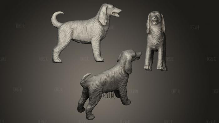 dog with long ears stl model for CNC